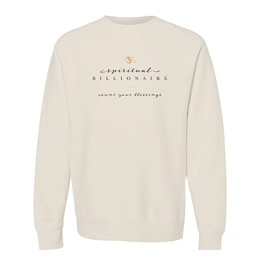 Spiritual Billionaire cream color oversized pullover crew neck sweatshirt